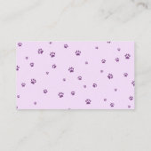 薄紫かわいい前足の水彩犬 名刺 (裏面)