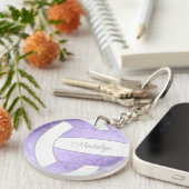 薄紫かわいらしパープル模型酒バレーボール キーホルダー (正面右)