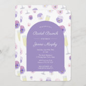 薄紫かわいらし水色フローラブライダルブランチパーティー 招待状 (正面/裏面)