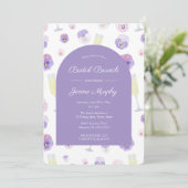 薄紫かわいらし水色フローラブライダルブランチパーティー 招待状 (スタンド正面)