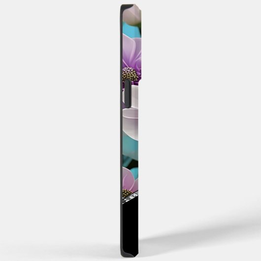 薄紫かわいらし紫ピンクの花が青 Case-Mate iPhoneケース (裏面 / 右)