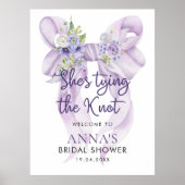 薄紫が結んでいる結び目ブライダルウェルカムサイン ポスター (正面)