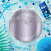 薄紫きらめくフラッタバタフライスウィート16パーティー ペーパープレート (パーティー)