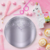 薄紫きらめくフラッタバタフライスウィート16パーティー ペーパープレート (パーティー)