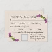 薄紫とクリームの応答カード 出欠カード (正面/裏面)