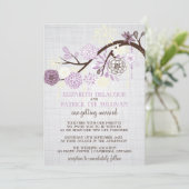 薄紫とクリームフラワー素朴結婚式招待状 招待状 (スタンド正面)