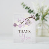 薄紫とクリーム素朴花Thank You Post Card ポストカード (スタンド正面)