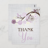 薄紫とクリーム素朴花Thank You Post Card ポストカード (正面/裏面)
