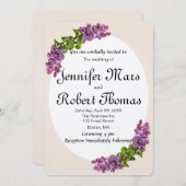 薄紫とクリーム結婚式招待状 招待状 (正面/裏面)