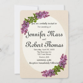薄紫とクリーム結婚式招待状 招待状