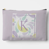 薄紫とグリーンパステルライトパターンモノグラム アクセサリーポーチ (正面)