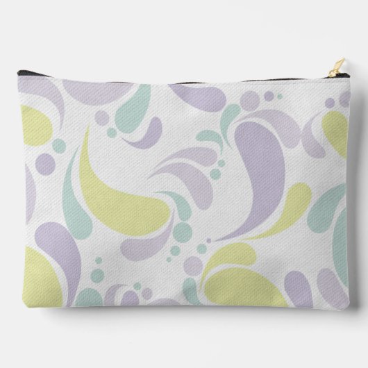 薄紫とグリーンパステルライトパターンモノグラム アクセサリーポーチ (裏面)