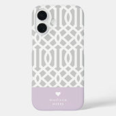 薄紫とグレートレリスハートモノグラム Case-Mate iPhoneケース (裏面)