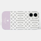 薄紫とグレートレリスハートモノグラム Case-Mate iPhoneケース (裏面 (横))