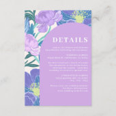 薄紫とパープルパステルフローラ結婚ズ詳細 エンクロージャーカード (正面)