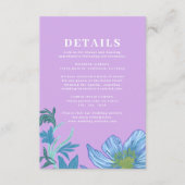 薄紫とパープルパステルフローラ結婚ズ詳細 エンクロージャーカード (正面)