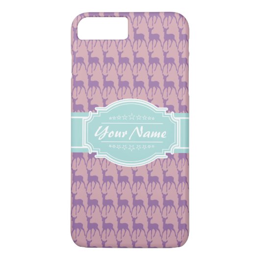 薄紫とピンクシカ、ミントパーソナライズされた名 Case-Mate iPhoneケース (裏面)