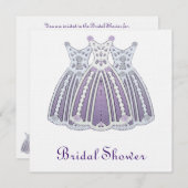 薄紫とピンクブライダルシャワーの招待 招待状 (正面/裏面)