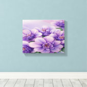 薄紫とブルゴーニュのフローラの引き伸ばしキャンバス印刷 キャンバスプリント (インサイチュ (ウッドフロア))
