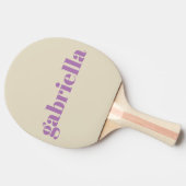 薄紫とベージュはっきりしたタイポグラフィパーソナライズされた名 卓球ラケット (横)