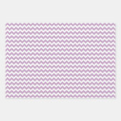 薄紫とホワイトストライプ水玉模様シェブロンパターン ラッピングペーパーシート (正面3)