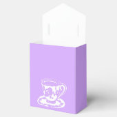 薄紫とホワイトティーカップテントの好意ボックス フェイバーボックス (オープン)