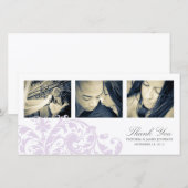 薄紫とホワイトフローリッシュ | 結婚サンキューカード サンキューカード (正面/裏面)