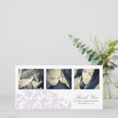 薄紫とホワイトフローリッシュ | 結婚サンキューカード サンキューカード (スタンド正面)