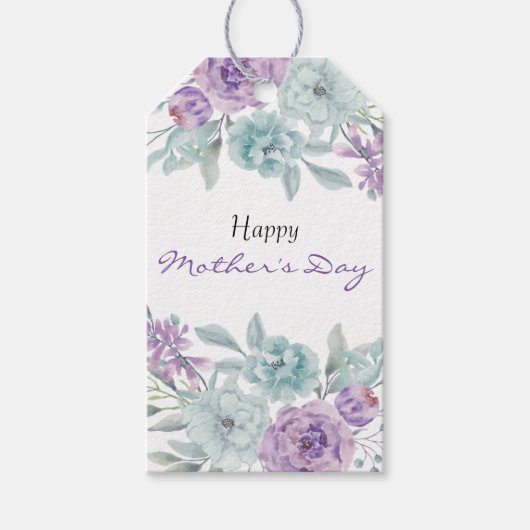 薄紫とミントフローラ |マザーズデイギフトラベル ギフトタグ (正面)