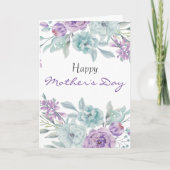 薄紫とミントフローラ|母パーソナライズされたの日 カード (正面)