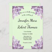 薄紫とライトセージ結婚式招待状 招待状 (正面/裏面)