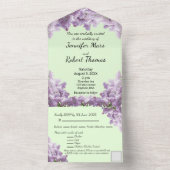 薄紫とライトセージ オールインワン招待状 (内側)