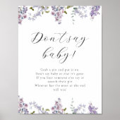 薄紫とラベンダーがベビーゲームのサインを言わない ポスター (正面)