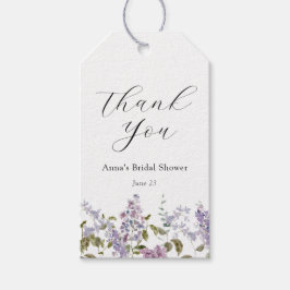 薄紫とラベンダーサンキューブライダルシャワー ギフトタグ