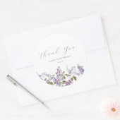 薄紫とラベンダーサンキューベイビーシャワー ラウンドシール (封筒)