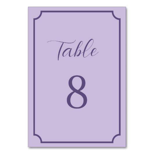 薄紫とラベンダースク結婚リプト テーブルナンバー (正面)