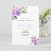 薄紫とラベンダーブライダルシャワー招待 招待状 (スタンド正面)