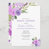 薄紫とラベンダーブライダルシャワー招待 招待状 (正面/裏面)