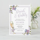 薄紫とラベンダーブランチとバブリーブライダルシャワー 招待状 (スタンド正面)