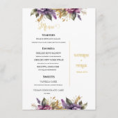 薄紫とラベンダーヴィンヤード結婚ズ メニュー (正面)