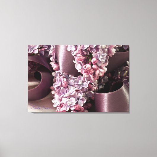 薄紫とリボンカール キャンバスプリント (正面)