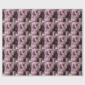 薄紫とリボンカール ラッピングペーパー (フラット)