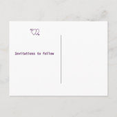 薄紫と深いパープル日付はがきを保存 案内ポストカード (裏面)