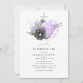 薄紫と炭のフローラ確認 招待状 (正面)