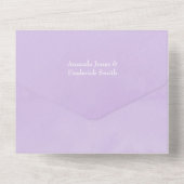 薄紫と炭のフローラ結婚の オールインワン招待状 (裏面)