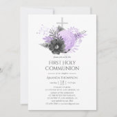 薄紫と炭フローラ最初の聖餐式 招待状 (正面)