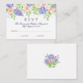 薄紫と牡丹の洗練さ結婚れた エンクロージャーカード (正面/裏面)