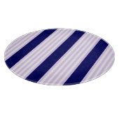 薄紫と白ストライプ色のネイビーブルー カッティングボード (角)