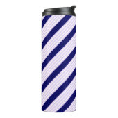 薄紫と白ストライプ色のネイビーブルー タンブラー (回転左)