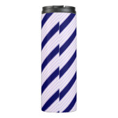 薄紫と白ストライプ色のネイビーブルー タンブラー (裏面)